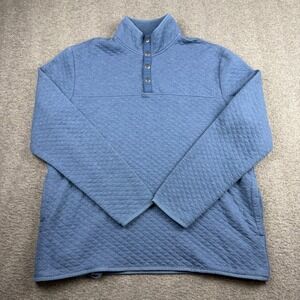 Sonoma Goods For Life Men's XL Blue Quilted Snap Mock Neck Pullover Sweatshirt